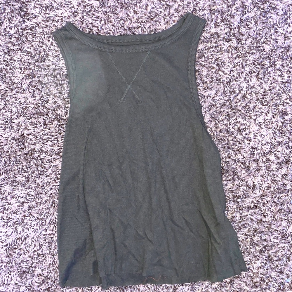 army green short/cropped tank